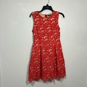 Soprano Women’s Scalloped Edge Lace Tank Dress Size L Above Knee Length